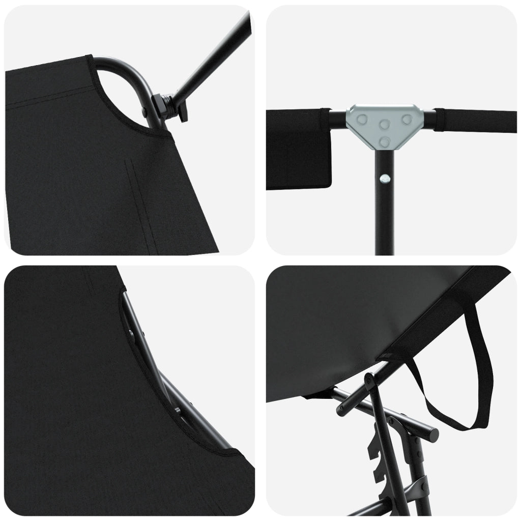 Lettini Prendisole 2 pcs con Tetto Nero Tessuto Oxford 600D