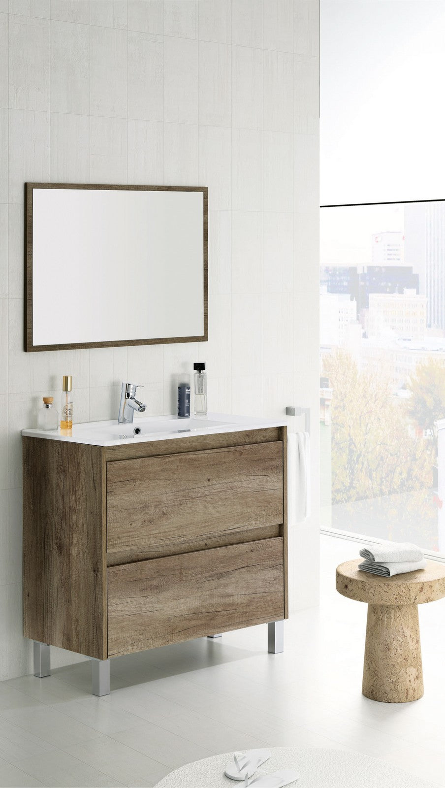 kit mobile bagno dakota 2 cassetti 80 rovere nordik cod:ferx.94611