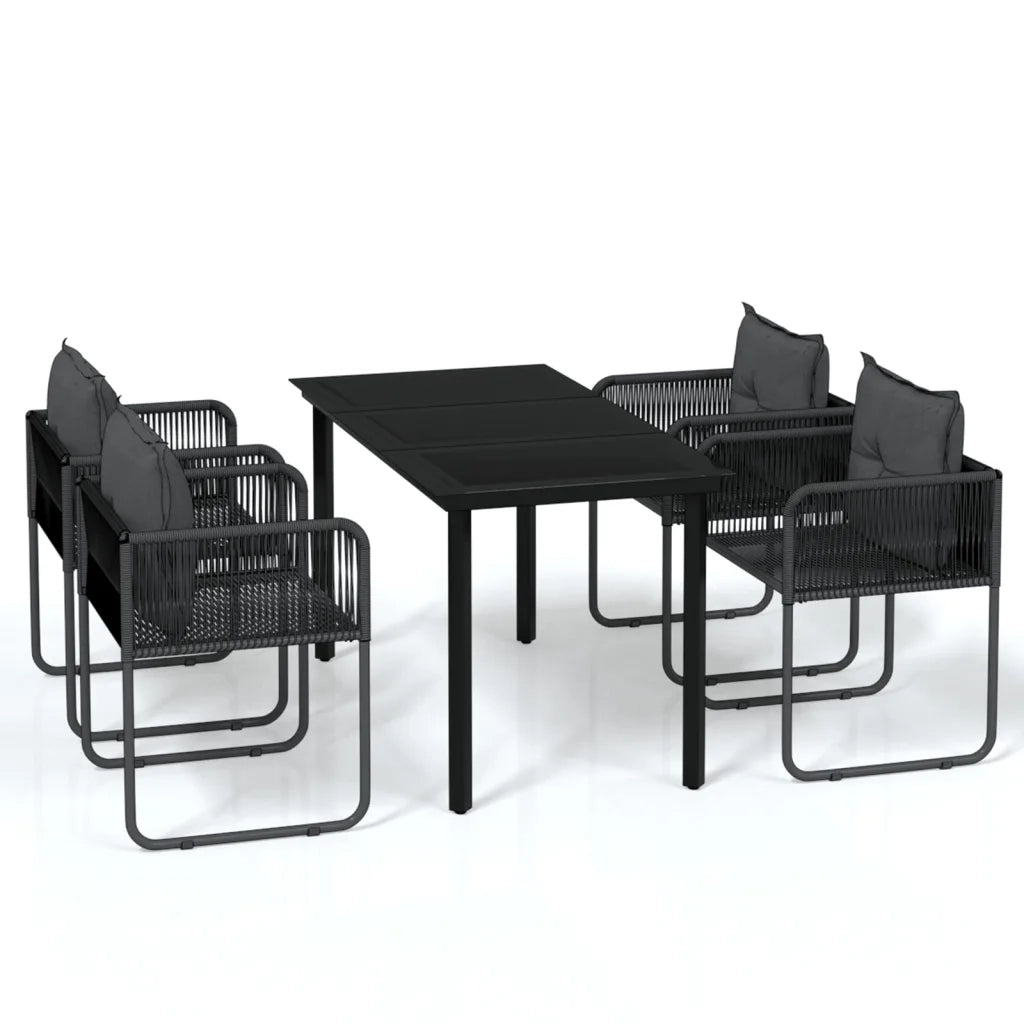 Set da Pranzo da Giardino 5 pz Nero cod mxl 45083