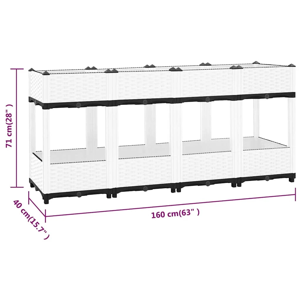 Fioriera rialzata per piante fiori terrazza giardino 160 x 40 x 71 cm polipropilene grigio 02_0039219