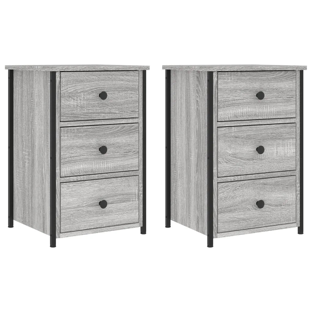 Comodini 2 pz Grigio Sonoma 40x36x60 cm in Legno Multistrato 826000