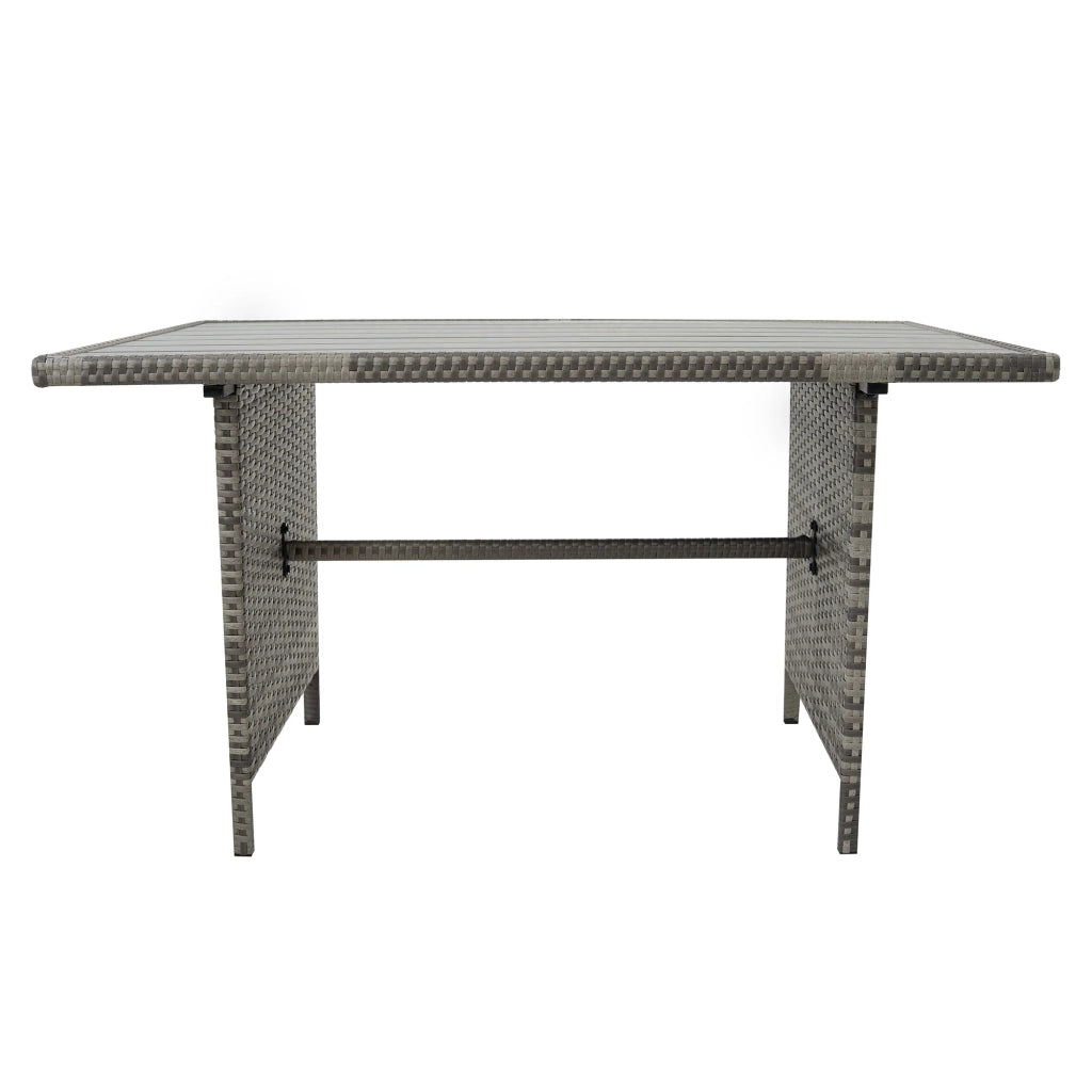 Set Angolare Rattan Giardino 9 Posti Grigio Tavolo Cuscini Impermeabili