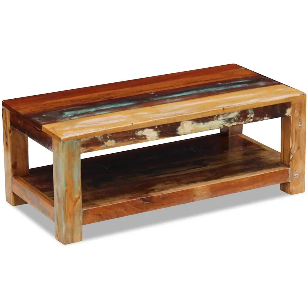 Tavolino da CaffÃ¨ in Legno Massello di Recupero 90x45x35 cm
