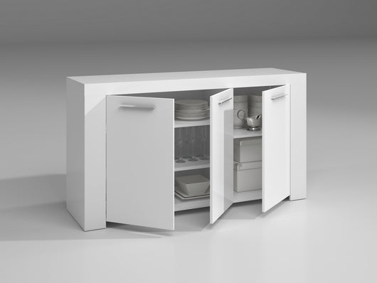 kit credenza 3 ante ambit 144x42xh80 cm bianco cod:ferx.94618