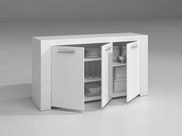 kit credenza 3 ante ambit 144x42xh80 cm bianco cod:ferx.94618