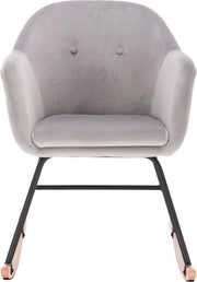 Sedia oscillante in velluto lussuoso - morbida e rilassante - finitura elegante - ideale per l'interni - grigio chiaro - 80x48x69 cm
