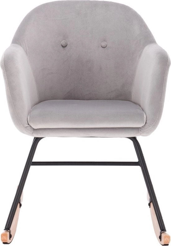 Sedia oscillante in velluto lussuoso - morbida e rilassante - finitura elegante - ideale per l'interni - grigio chiaro - 80x48x69 cm