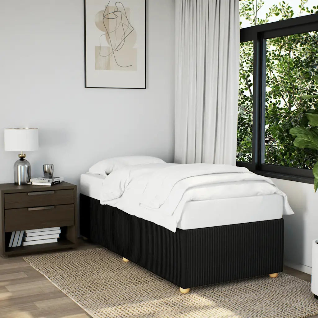 Giroletto senza Materasso Nero 100x200 cm in Tessuto