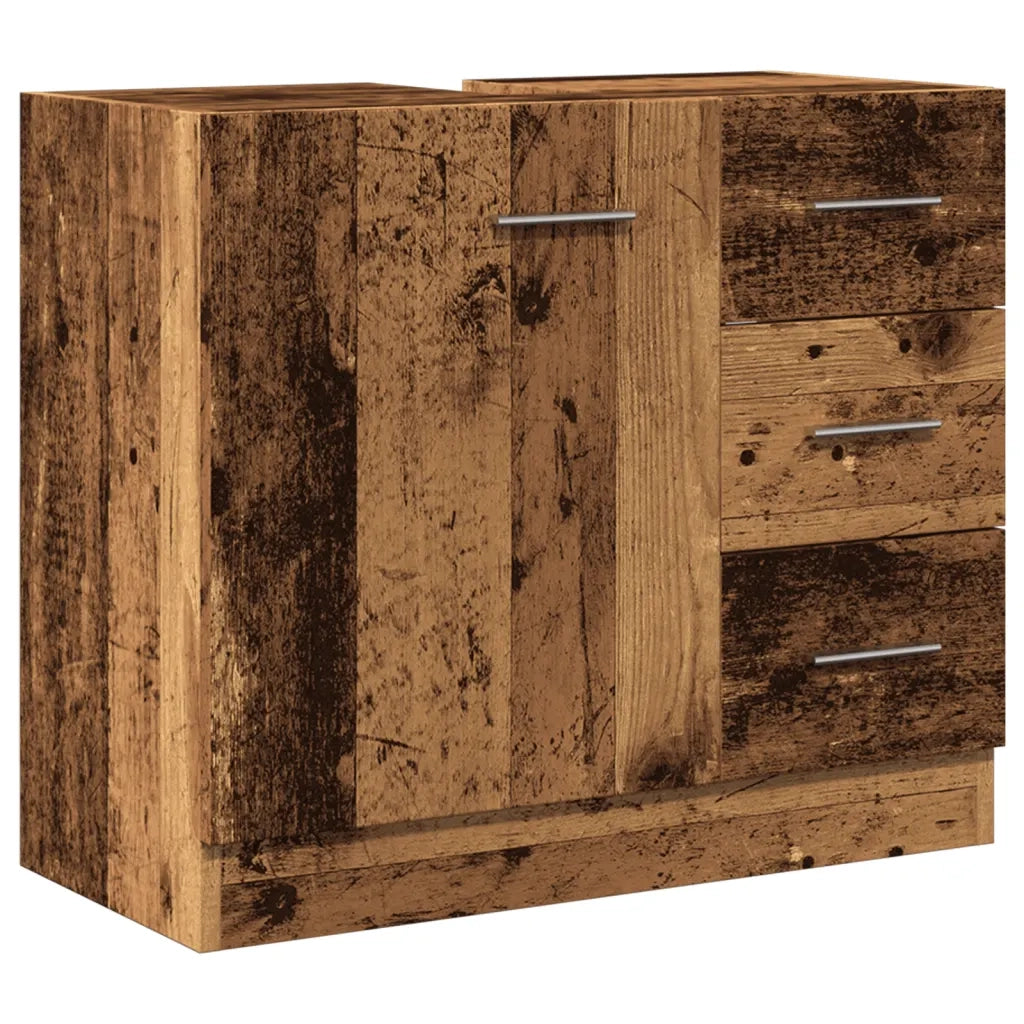 Mobile Sottolavabo-Armadietto da bagno Legno Vecchio 63x30x54 cm in Truciolato