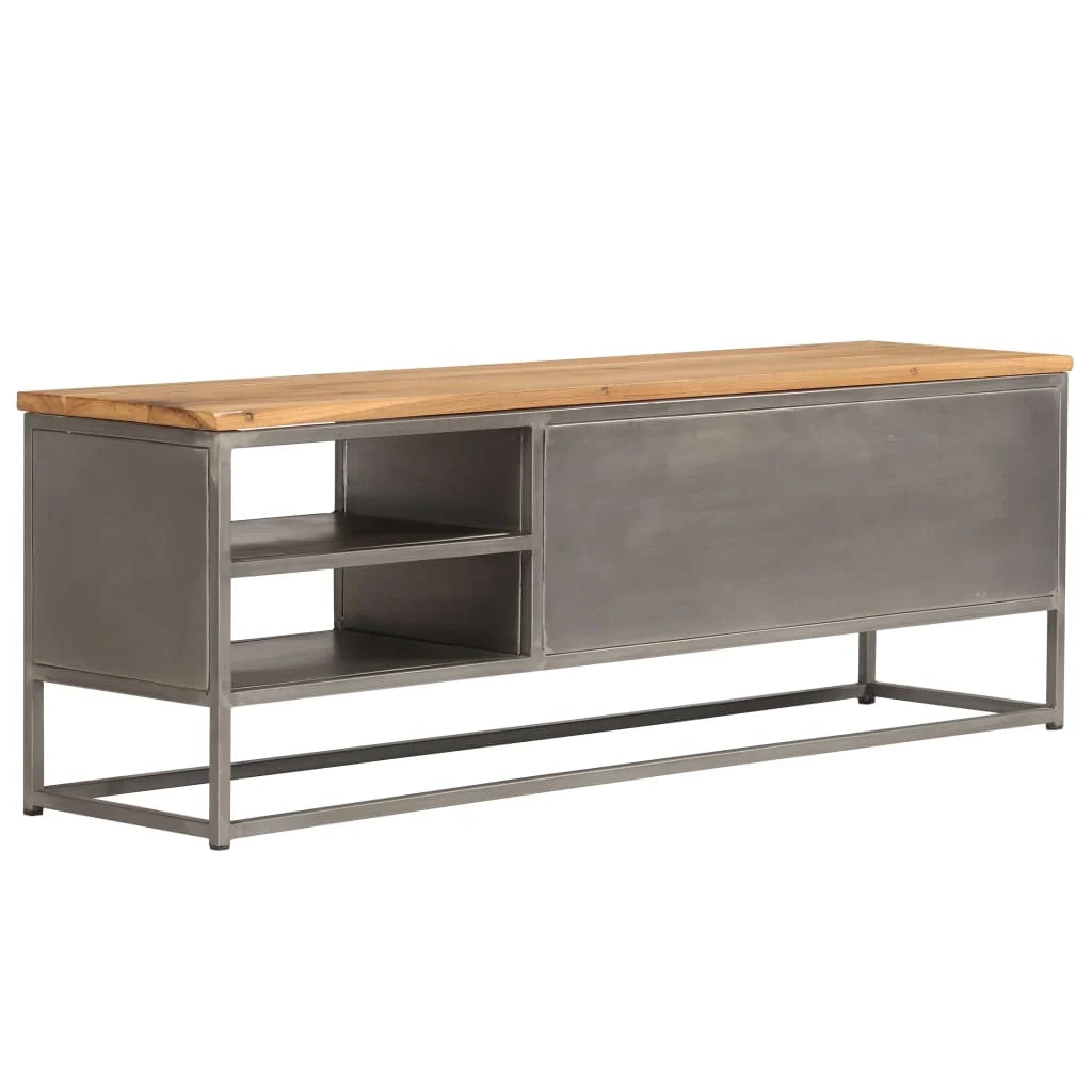 Mobile TV/credenza design pratico teak riciclato e acciaio 120 cm 2502215