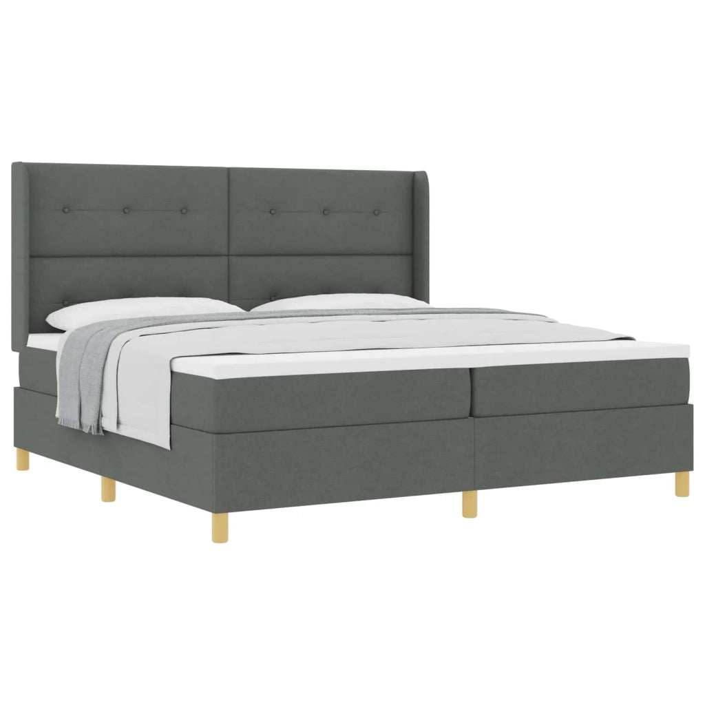 Letto a molle con materasso Grigio scuro 200 x 200 cm Tessuto 3341855