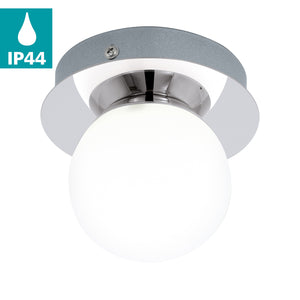 Plafoniera Moderna Mosiano Acciaio Cromo 1 Luce Led Integrato 3,3W