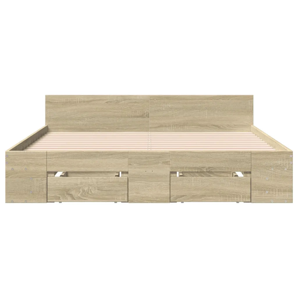 Giroletto Cassetti Rovere Sonoma 140x190 cm Legno Multistrato