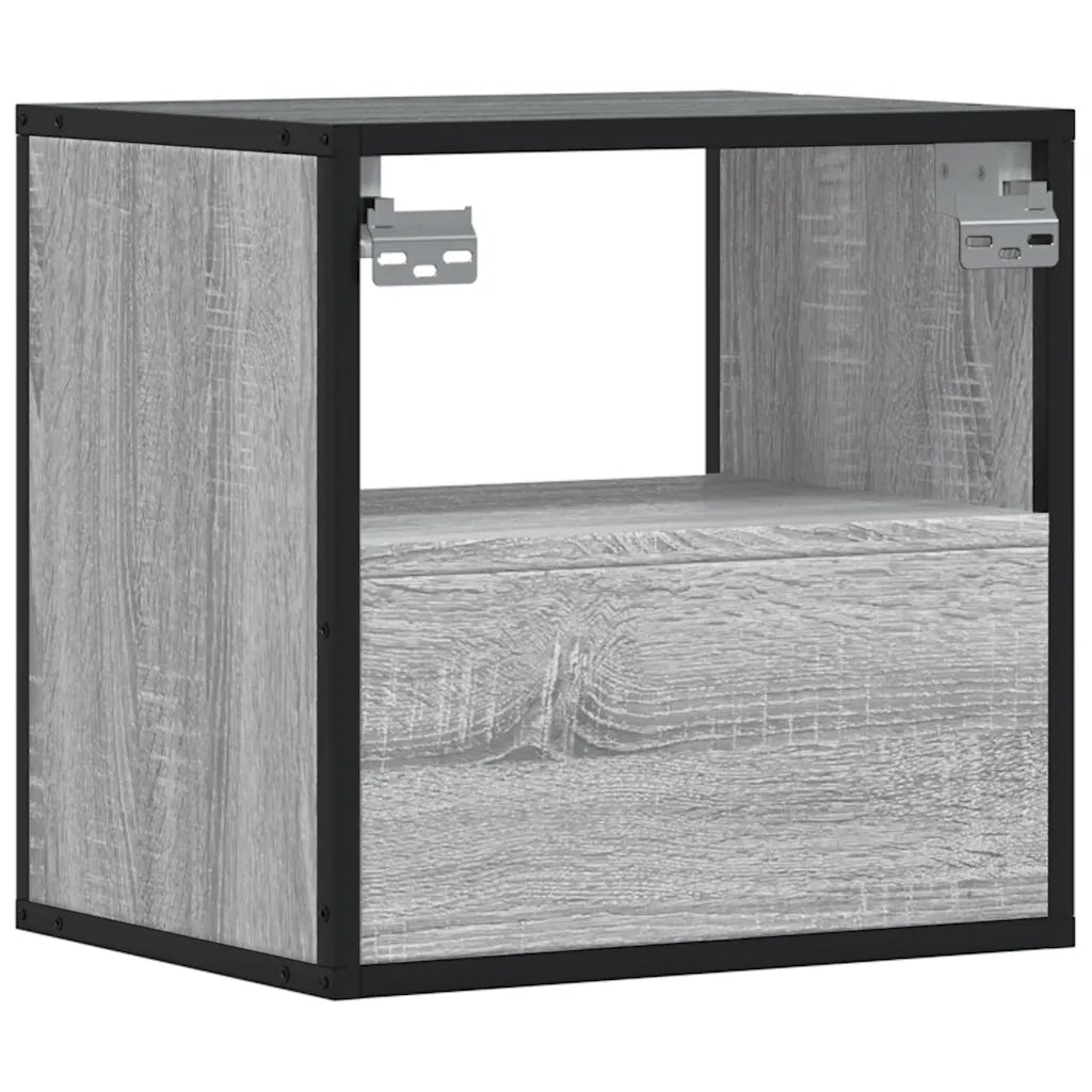 Comodini a Muro 2 pz-Set di 2 Tavolino da notte Grigio Sonoma 40x31x39,5 cm 351325