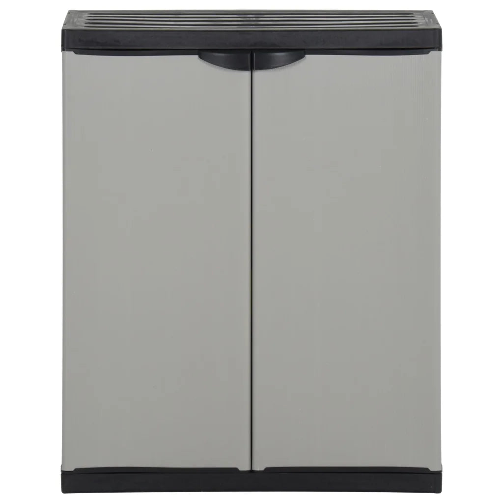 Armadio per Rifiuti da Giardino Grigio e Nero 68x40x85 cm in PP cod mxl 40537