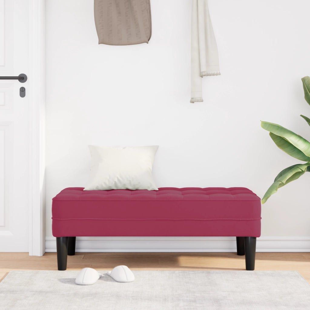 panchina Rosso Vino 113x57x39 cm in velluto