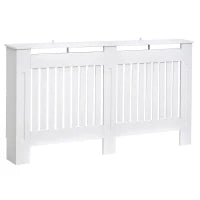 Copritermosifone a Doghe in MDF per Casa e Ufficio, 152x19x81 cm, Bianco