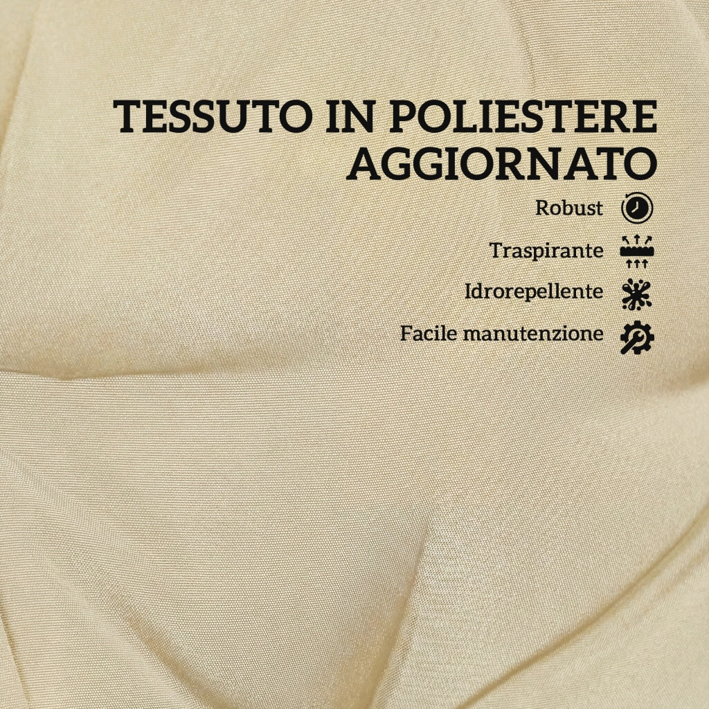 Cuscini per Sedie da Esterno ¨C zephmum ¨C 120x50x8 cm Beige Poliestere Cotone