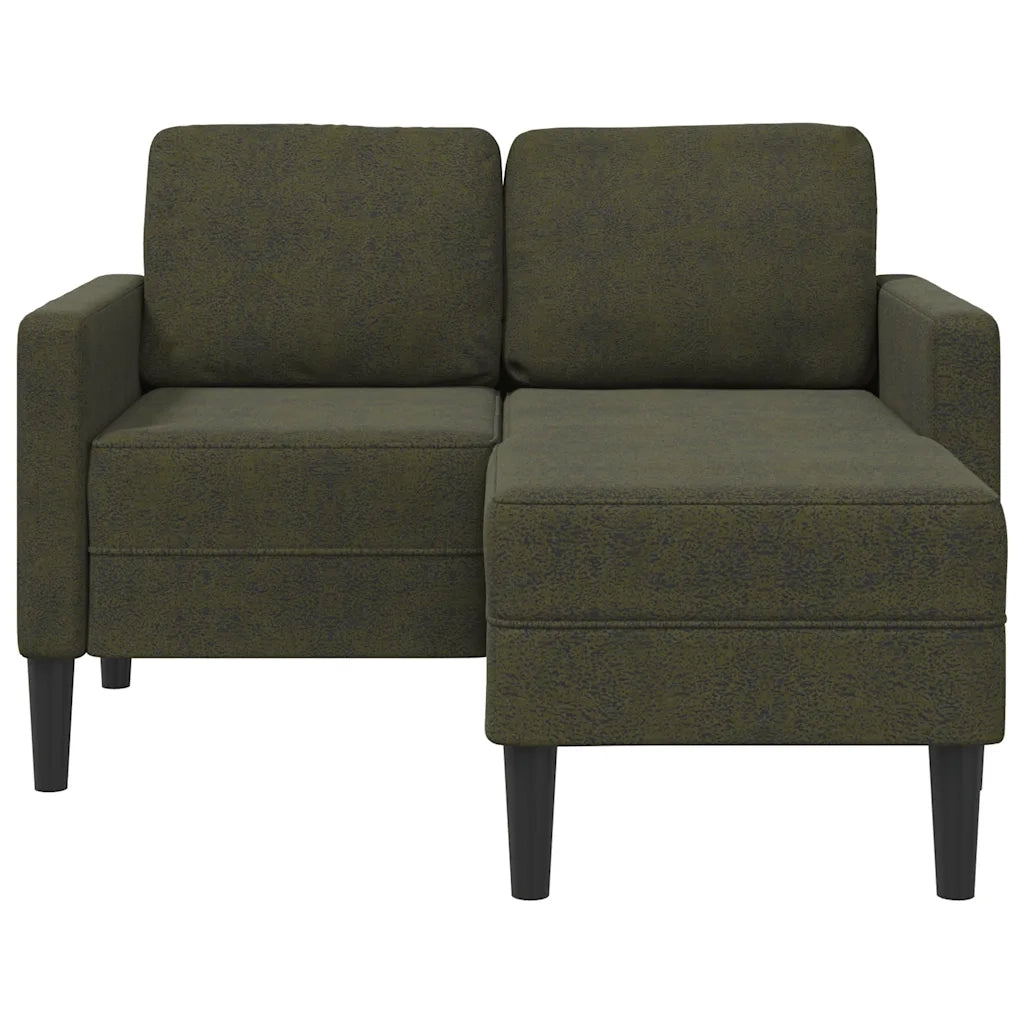 Divano | Divano da soggiorno | Sofa 2 Posti con Chaise a L Verde Militare 125 cm Similpelle