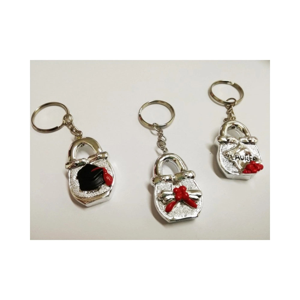Trade Shop - Bomboniere Lucchetto Argento X Laurea Metallo Portafortuna Confetti Portachiavi -