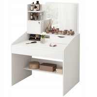 Toilette con specchio bianco trucco glamour con cassetti scandinavo moderno
