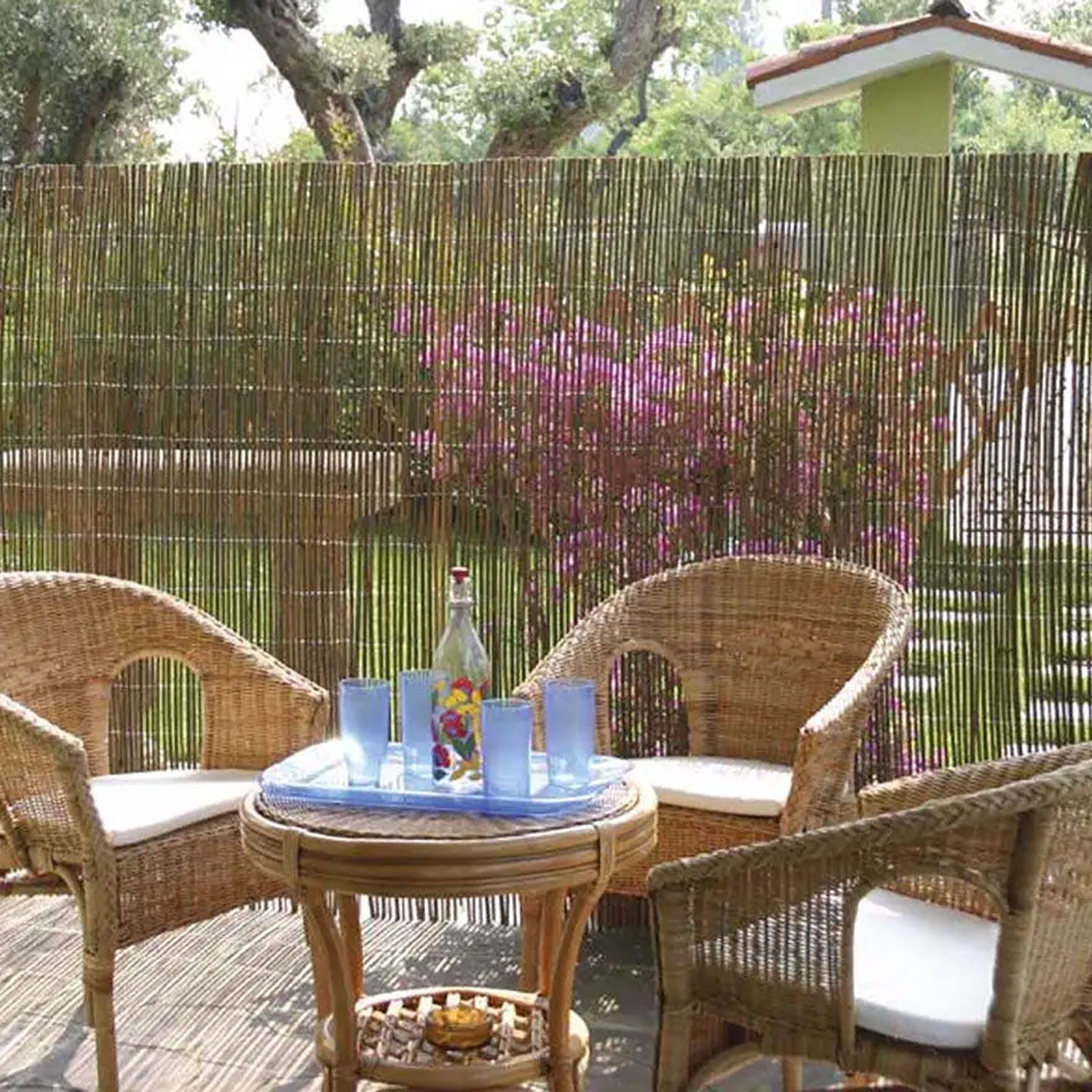 Arella Ombreggiante da Giardino Verdemax 100x300 cm a Canna Grossa in Bamboo Naturale