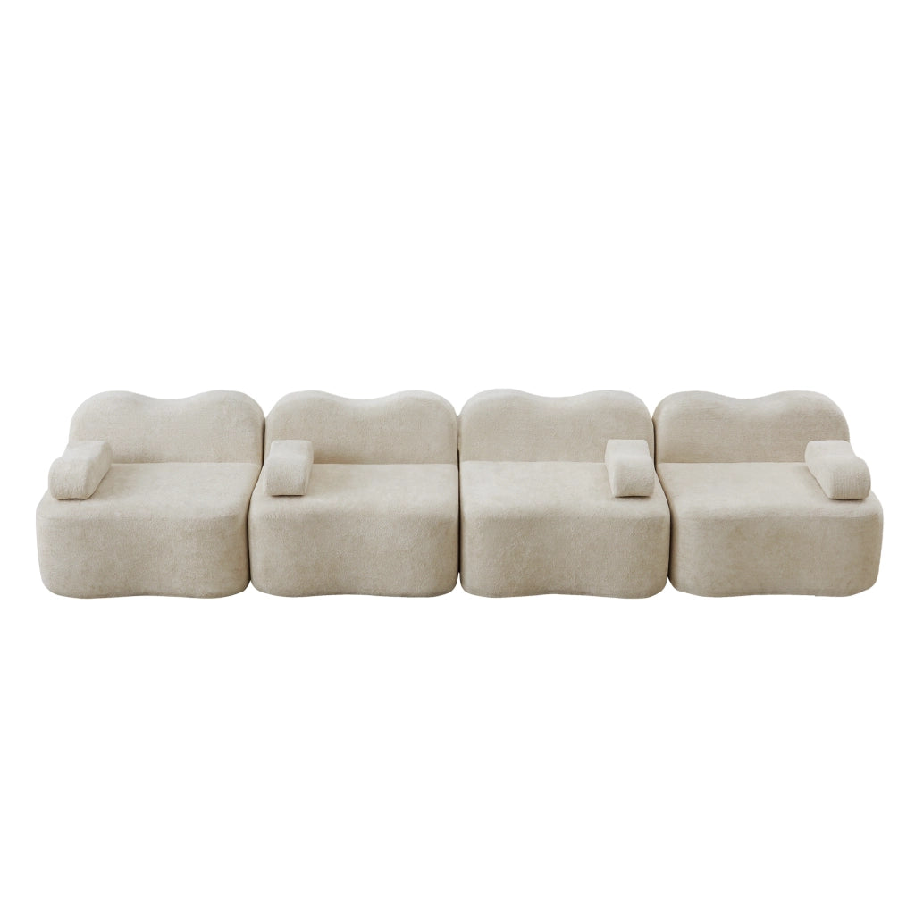 DIVANO Modulare Angolare in Velluto Beige