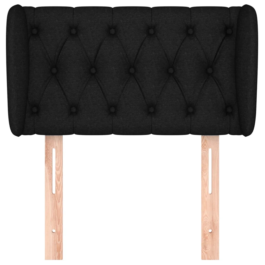 Testiera | Testata ad Orecchio Nera 83 x 23 x 78/88 cm in Tessuto