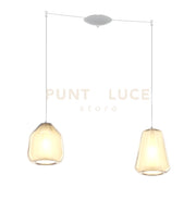 SOSPENSIONE BIANCO 2 LUCI SPOSTABILE VETRI BETA + GAMMA AMBRA 1176BI-S2 S BG-AM