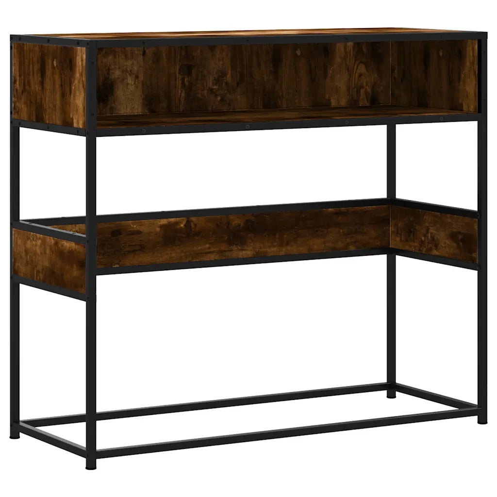 vidaXL Tavolino Consolle Rovere Fumo 90x35x80 cm in Legno Multistrato