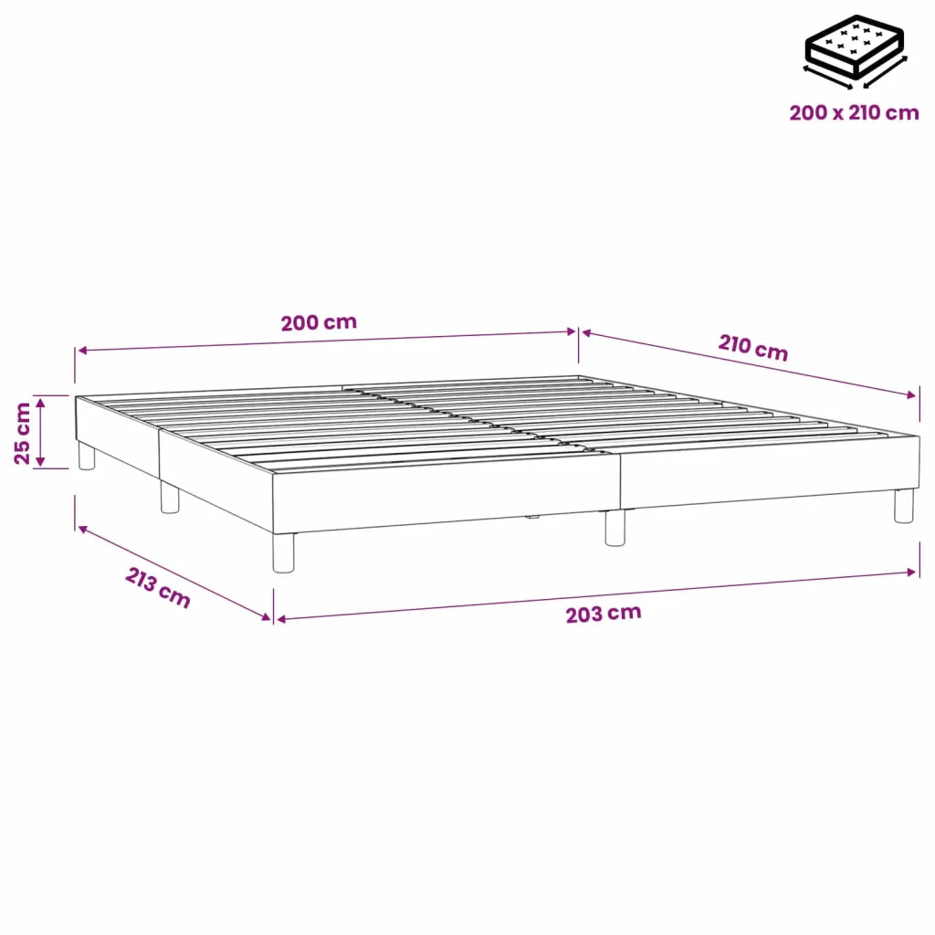 Letto a Molle senza Materasso Blu Scuro 200x210 cm in Velluto 3315847