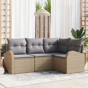 Set Divano da Giardino 4 pcs Beige e Grigio Chiaro polyrattan 3354689
