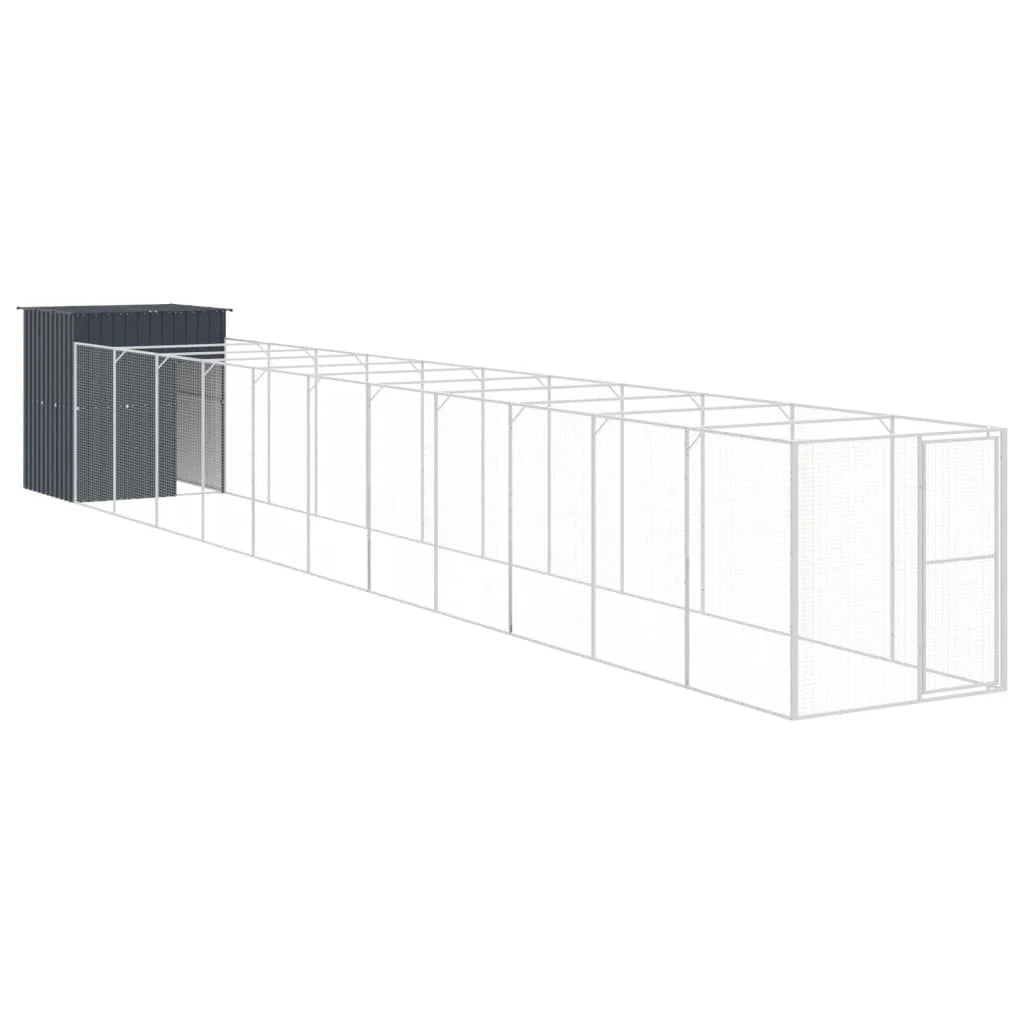 Cuccia per cani con recinto 165 x 1271 x 181 cm antracite 02_0043471