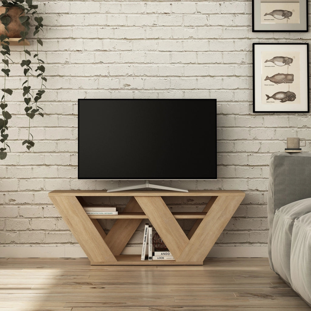 Porta TV in legno "Pipralla" - 110 x 30 x 40 cm - Rovere