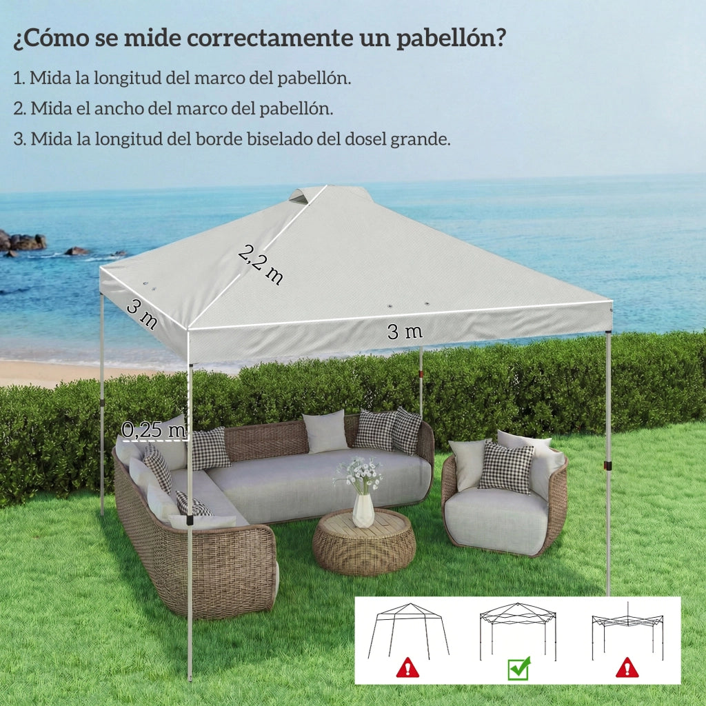 Tenda Pergola 3x3 m ¨C Zephmum ¨C Tessuto Oxford 210D UV50+ Bianco