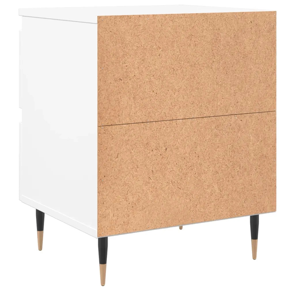 Comodino-Tavolino da notte Bianco 40x35x50 cm in Legno Multistrato 633106