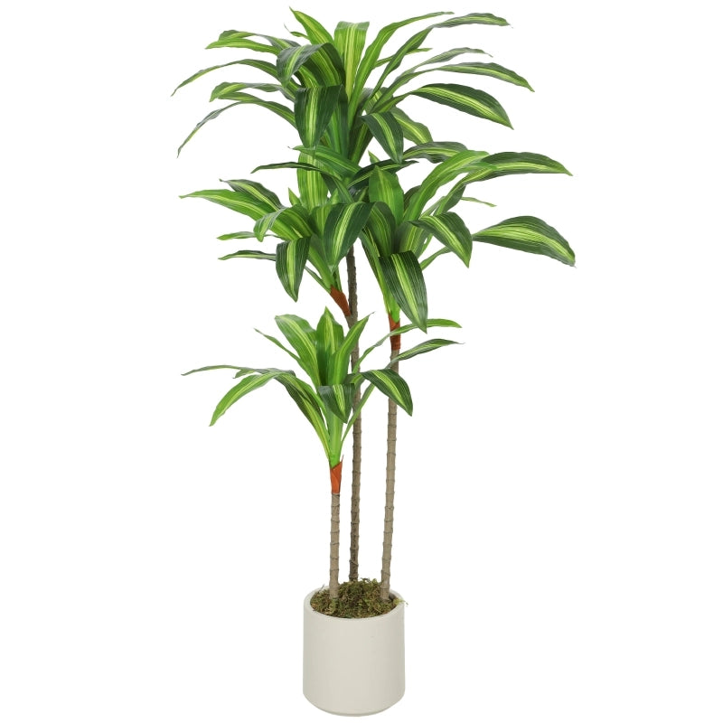 ALBERO ARTIFICIALE Dracena 120 cm Verde con vaso bianco