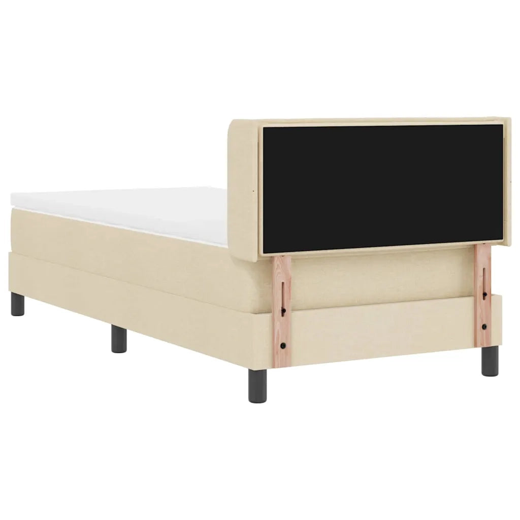 Letto a molle con testiera Crema 200 x 100 cm Tessuto 3341032