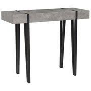 Consolle Grigio Chiaro Piano Gambe A Forcella In Metallo Nero 100 x 40 cm Stile Industriale Rettangolare