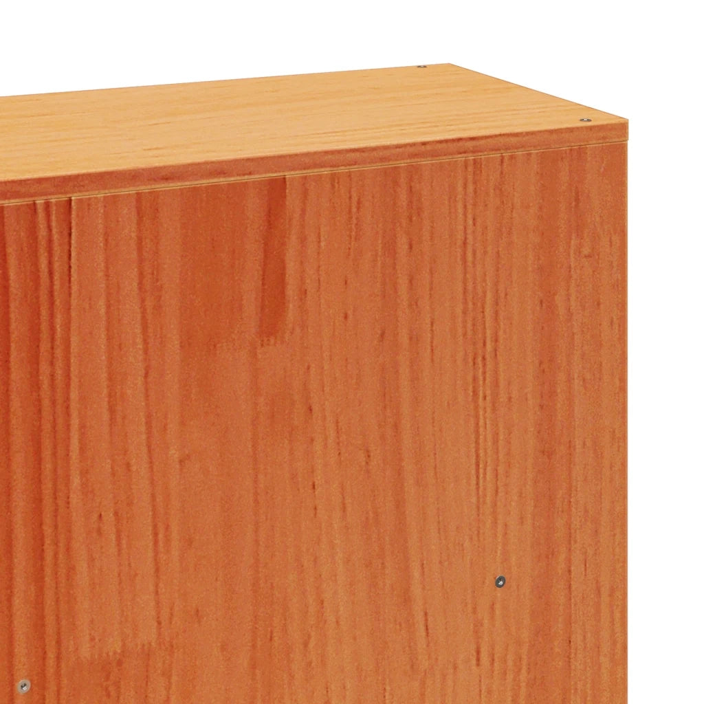 Letto Libreria senza Materasso-Struttura Letto con contenitore Marrone Cera 200x200 cm in Pino 909891