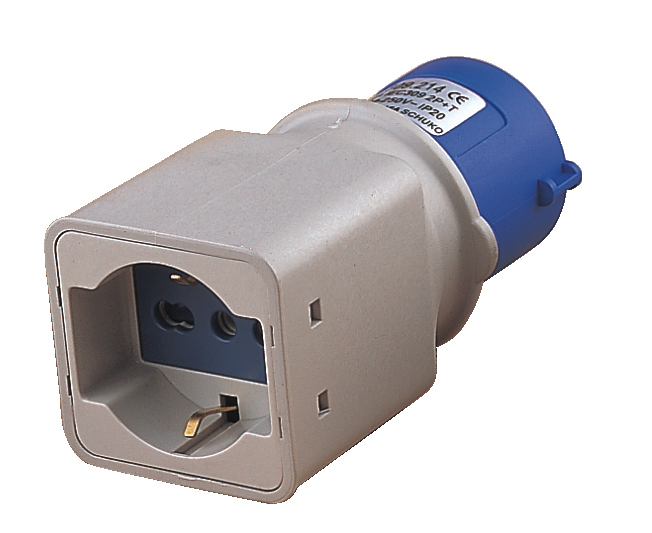 Adattatore industr maurer plus 220v spina cee+presa bipasso schuko