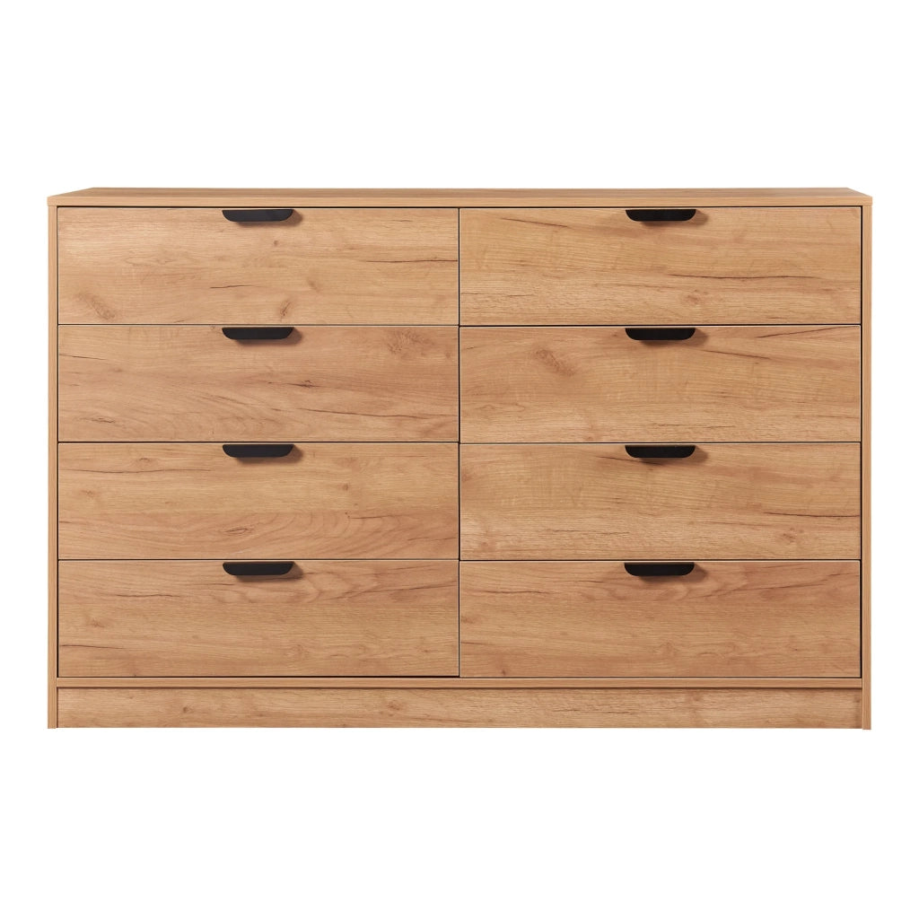 Cassettiera pratico mobile contenitore per ingresso soggiorno camera da letto 90 x 140 x 40 cm MDF effetto rovere 03_0009316