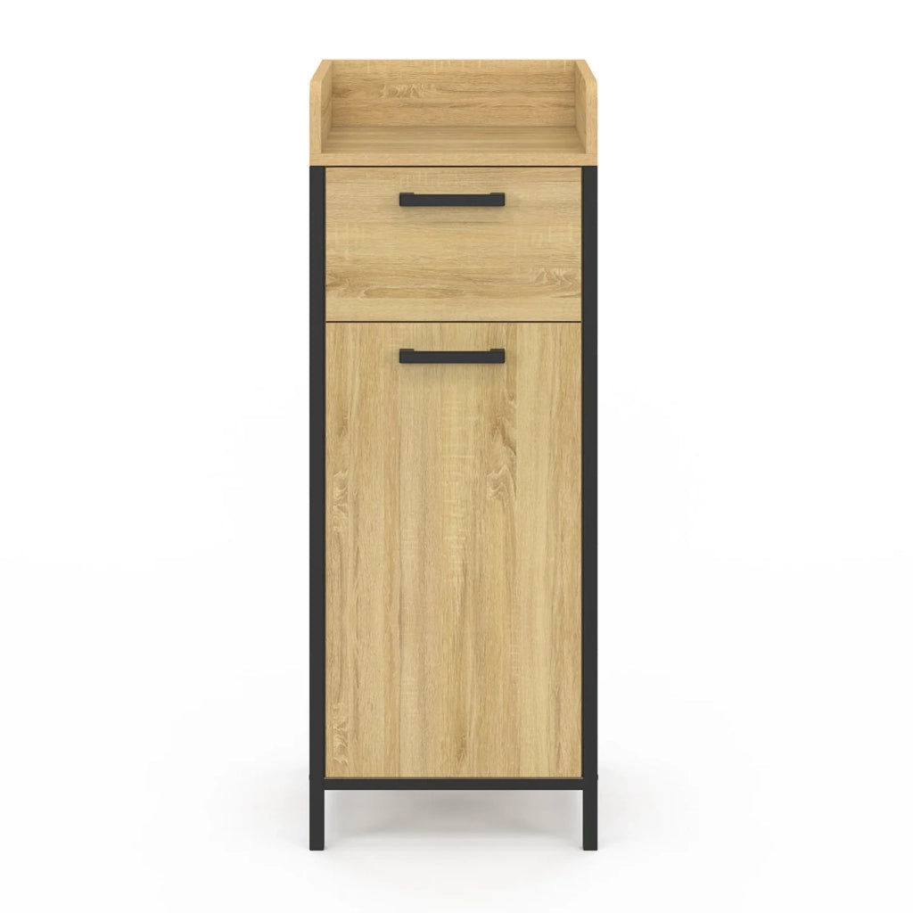 IDMarket - DETROIT colonna portaoggetti occasionale per il bagno 1 cassetto 1 armadio design industriale