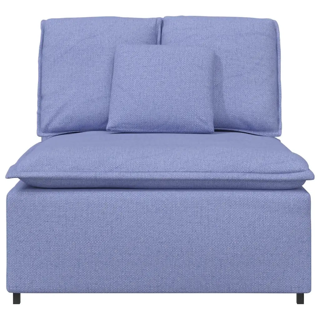 Modulo Centrale Divano Modulare con Cuscini Blu Jeans 100 cm 4104427