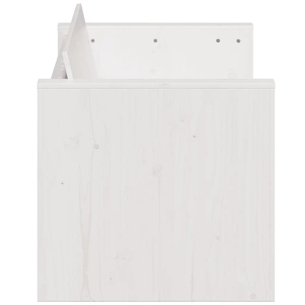 Divano Giardino 3 Posti-Sofa da Giardino-Divanetto da esterno Bianco 189x60x62 cm Legno Massello Pino