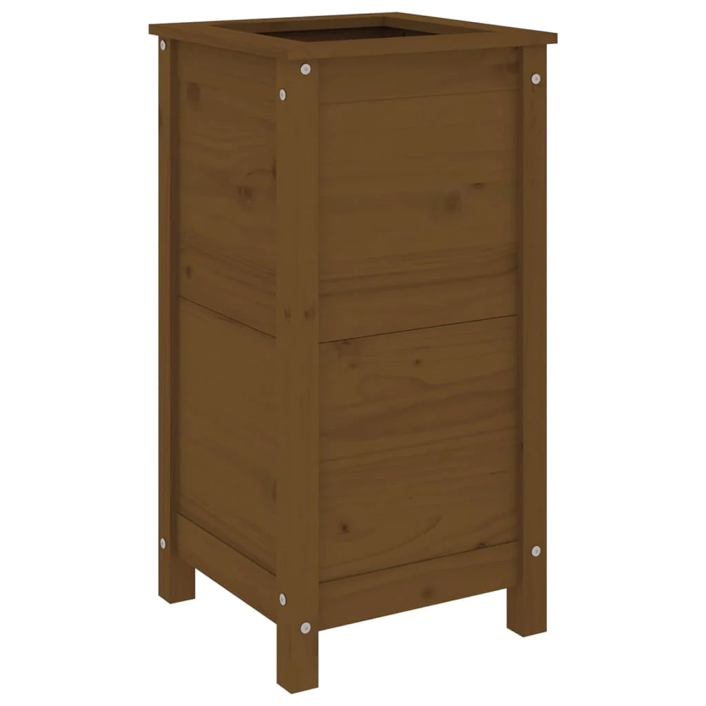Fioriera rialzata per piante fiori terrazza giardino 40 x 40 x 78 cm legno massello di pino marrone 02_0037581
