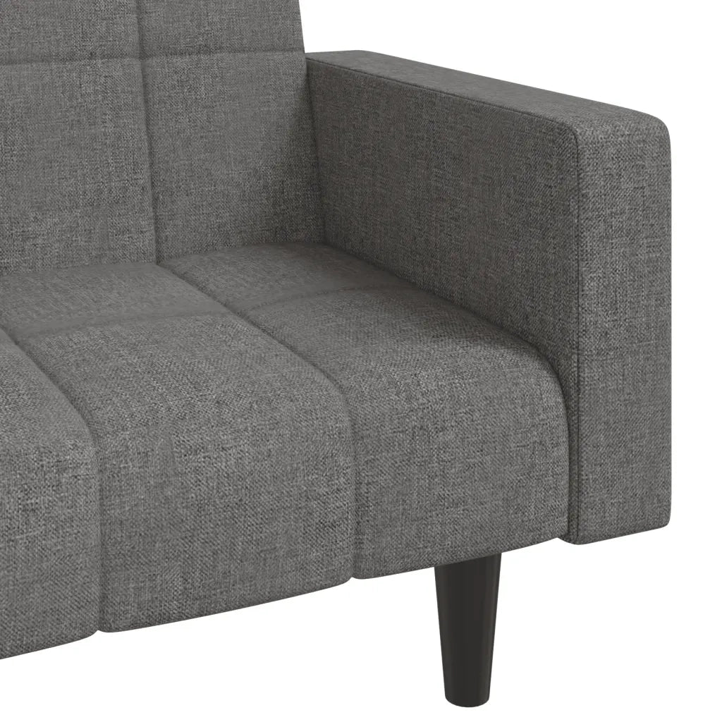 Divano letto | Sof¨¤ letto | Letto singolo a 2 Posti con 2 Cuscini Grigio Chiaro in Tessuto