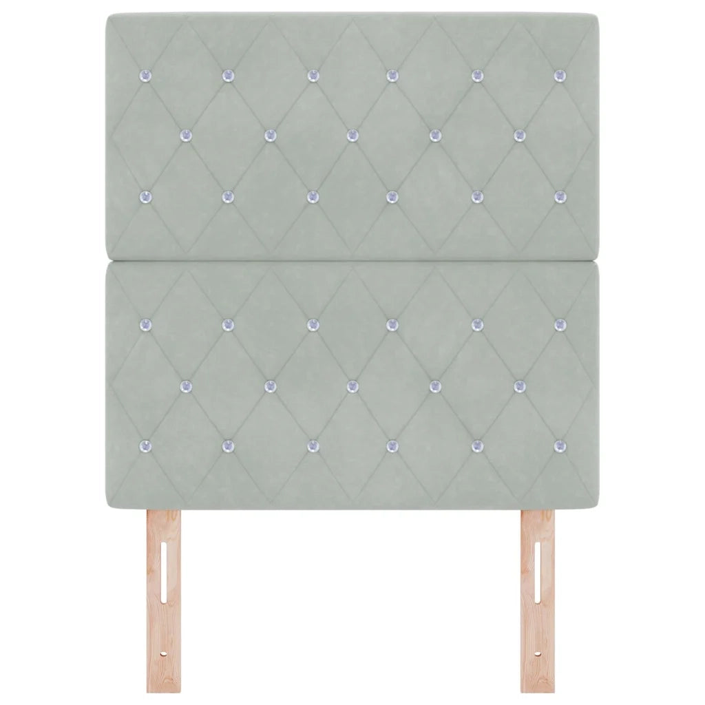 Testiera LED con testiera-Testata con LED-Testiera Decorativa Grigio chiaro 80 cm Poliestere 688000
