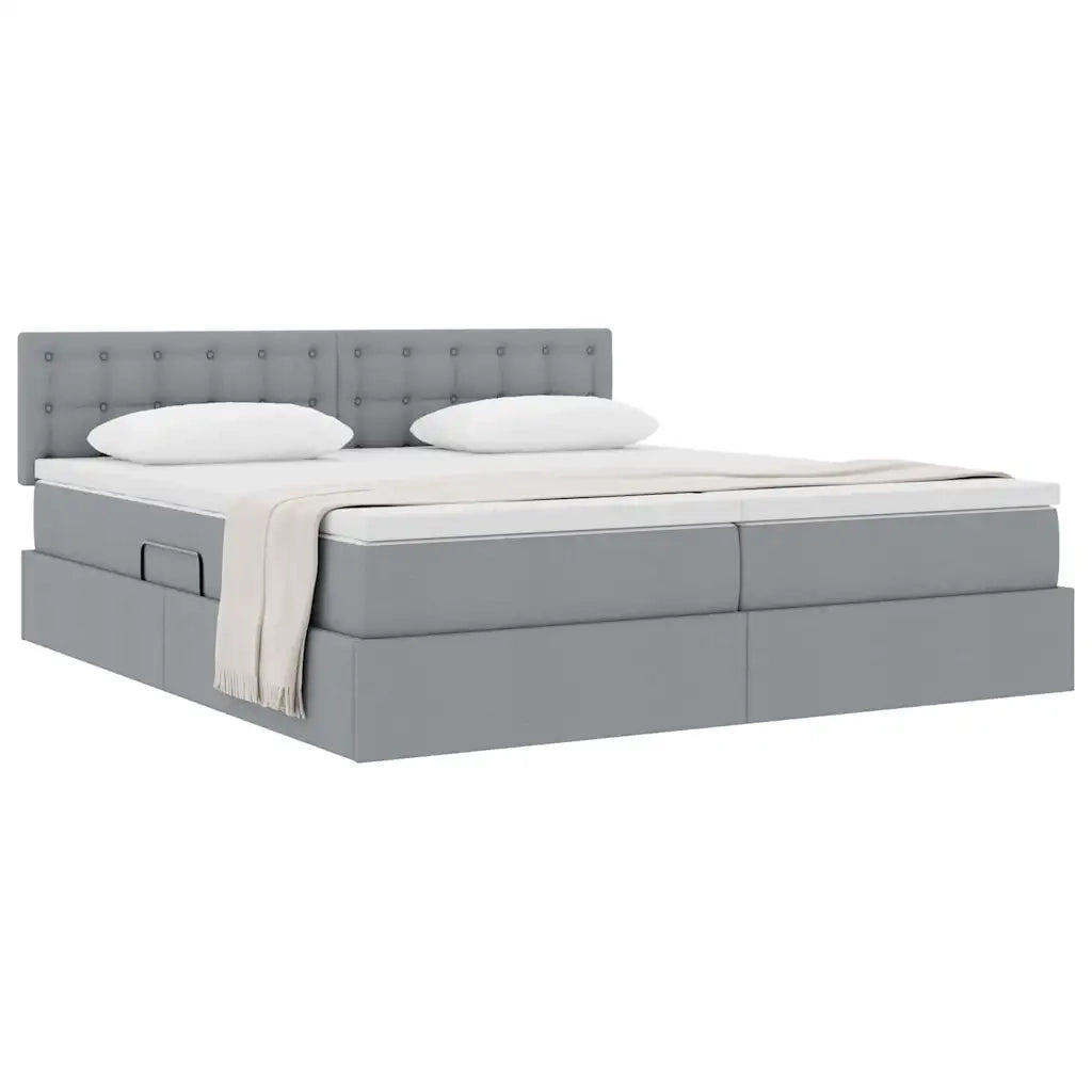 Letto con Contenitore con materasso Grigio chiaro 180 x 200 cm 3370949