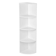 Scaffale angolare bianco a 5 ripiani in legno